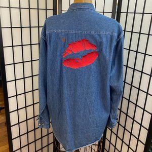 Vintage Embroidered Denim Button Up - Wallys Picks